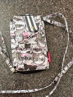 new Unionbay Pink Gray Cat convertible Crossbody Phone Wallet
